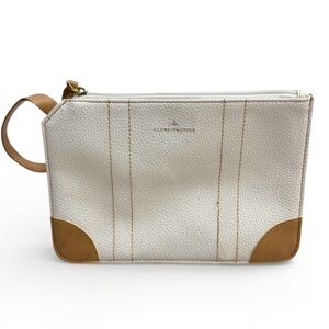 Globe-Trotter ANA Airlines Off White Wristlet Faux Leather Travel Pouch Bag